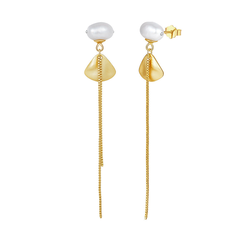 S925 Sterling Silver Natural Pearl Earrings