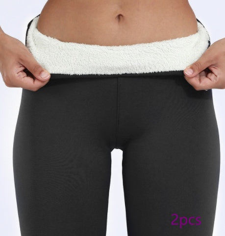 Women's Lamb Wool High Waist Elasticity Leggings