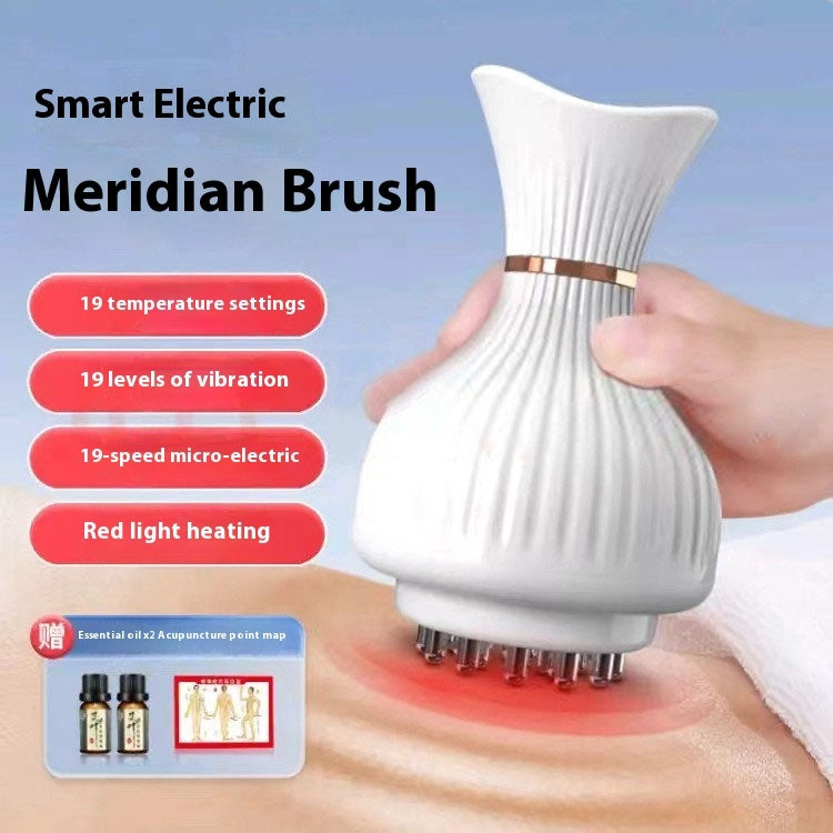 Household Electric Meridian Brush Heating Vibration Gua Sha Scraping Massage Tools