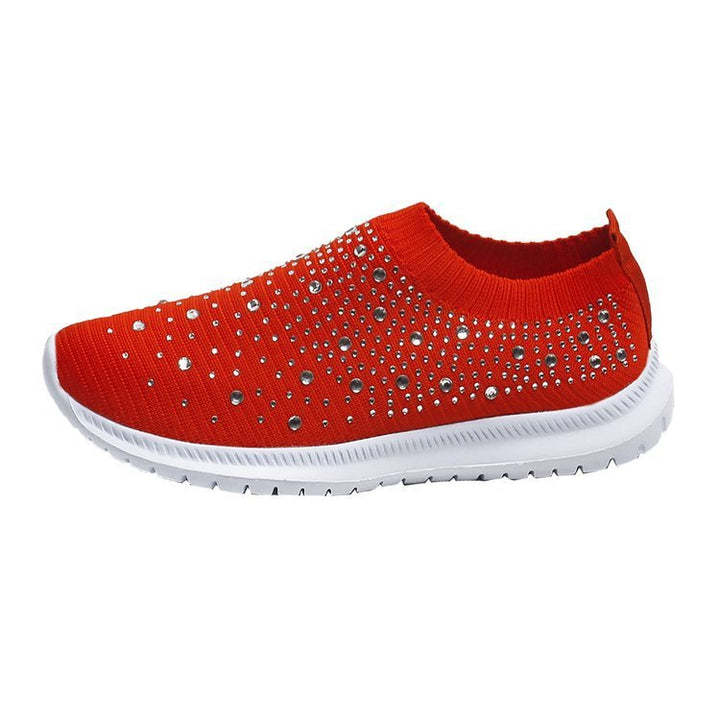 European And American Plus Size Rhinestone Stretch Sock Shoes Casual Men And Women Sneaker