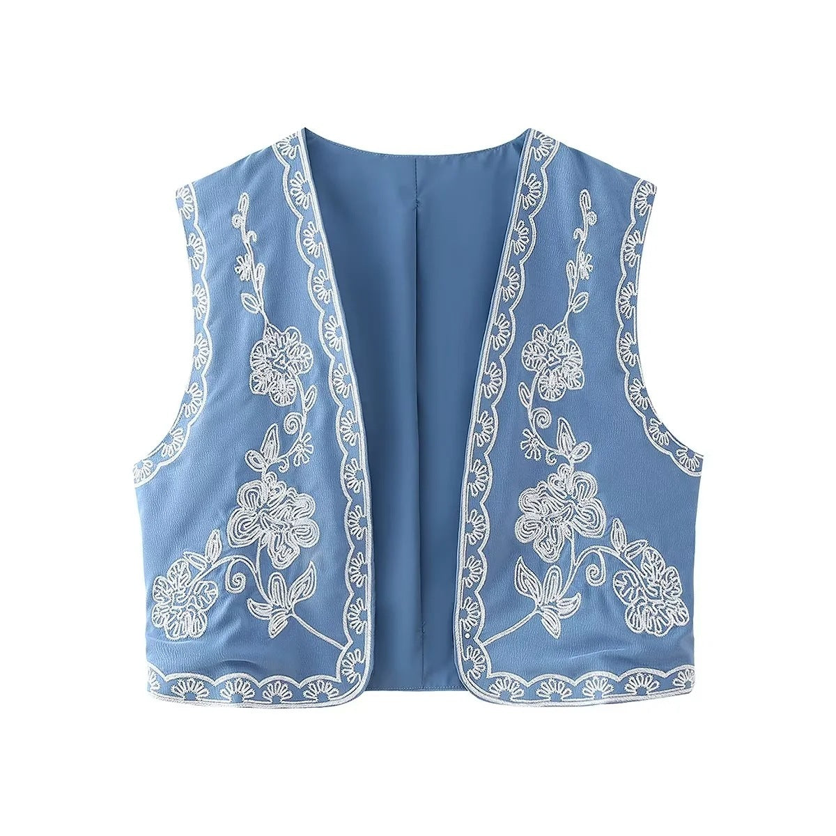 Fashion Women's Wear Embroidered Short Vest