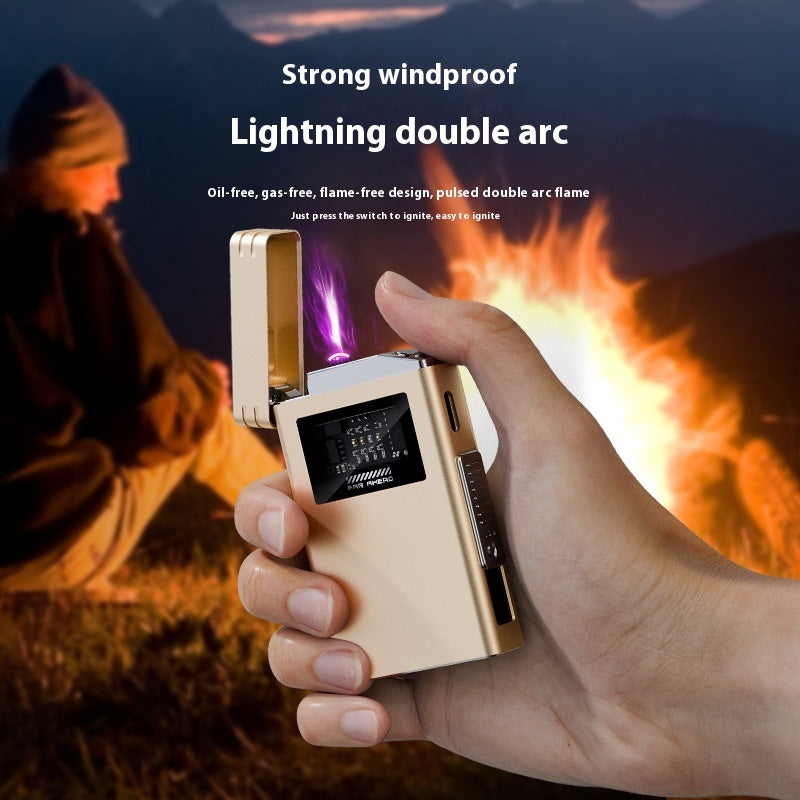 Power Bank Lighter Creative Personality Usb Electronic Lighter Metal Double