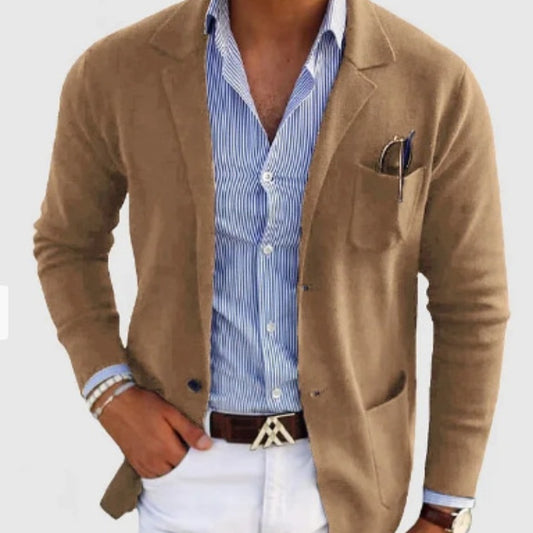 Men's Spring Leisure Printed Double Button Suit Jacket