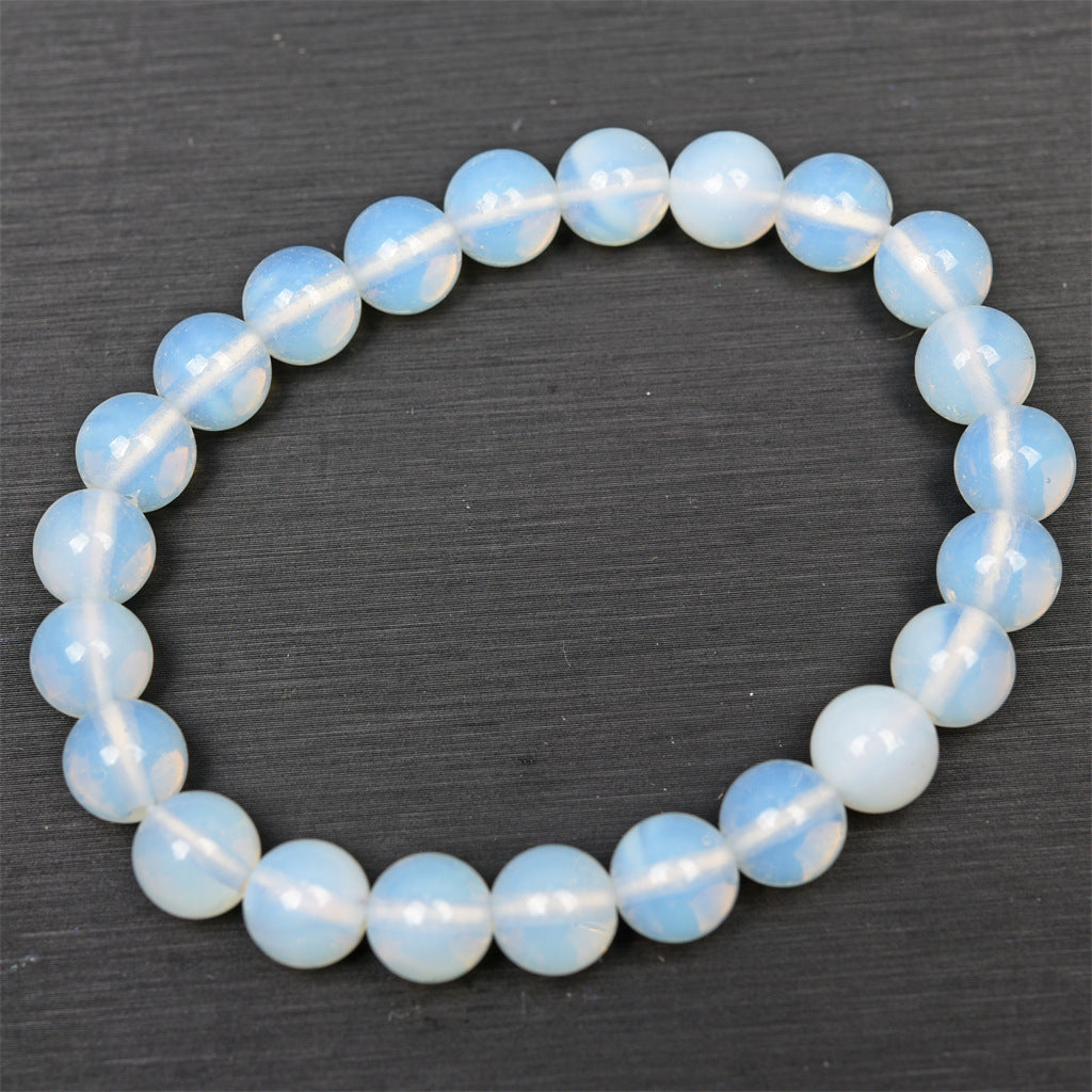 Synthetic Opal Round Beads Earring Bracelet