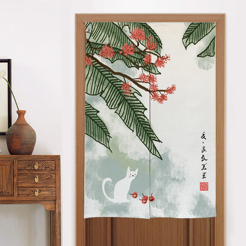 Home Kitchen Bedroom Partition Chinese Style Cloth Curtain