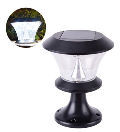 8LED round solar column headlight