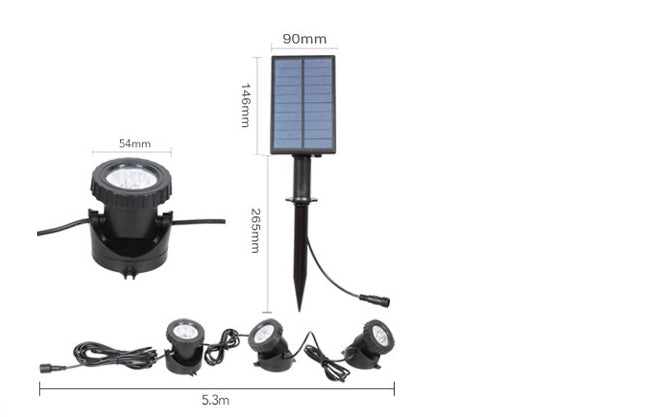 Solar colorful underwater light