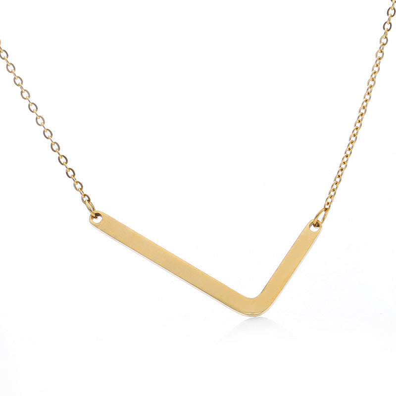 Fabulous Rose Gold Plated Stainless Steel Initial Letter Pendant Necklace