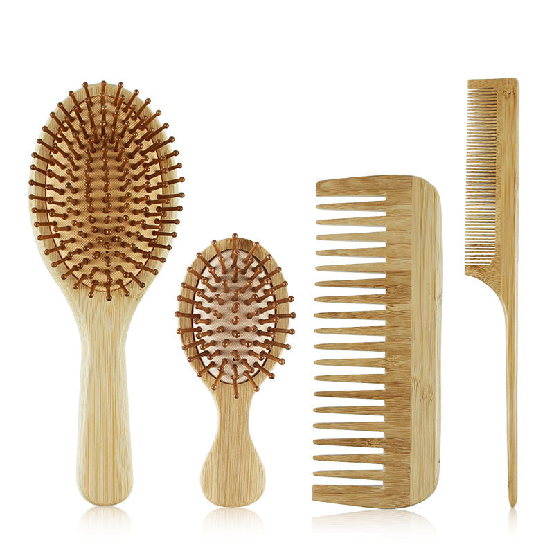 Bamboo Comb Four-piece Set Oval Air Cushion Massage Comb