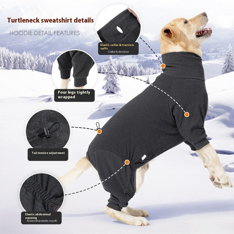 Dog Four-legged Clothes High Collar Warm Cold-proof Polar Fleece Dog Clothes