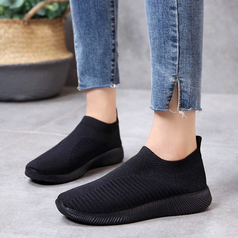 Women's Plus Size Fly-knit Socks Shoes Elastic Fabric European And American