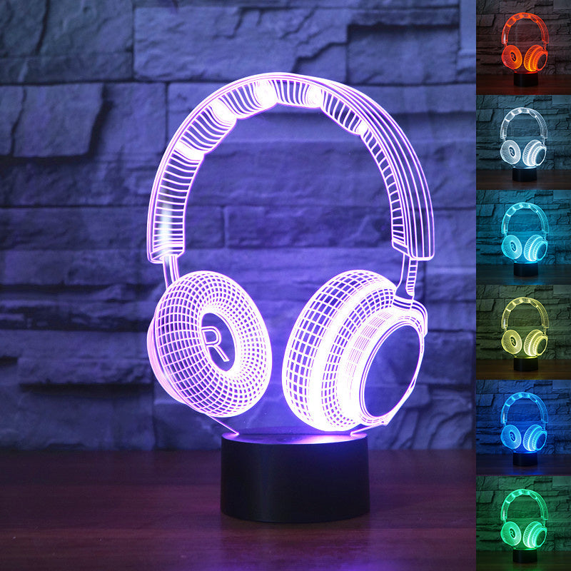 Stereo earphone illusion decorative table lamp