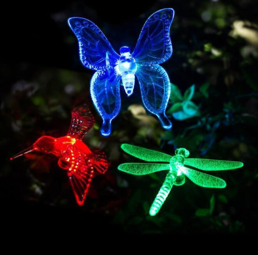 Led Solar Garden Light, Changing Color In The Water Impermeable Outer Dragonfly Butterfly  Bird Road To Garden Solar Led Lawn Lamp Decoration