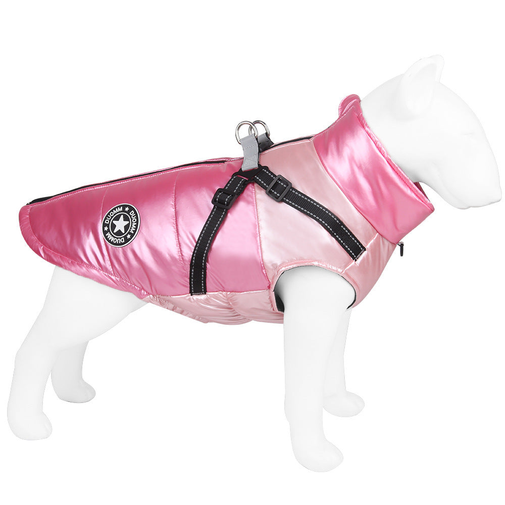 Windproof And Warm Reflective Webbing Big Dog Cotton Coat Pet Clothing