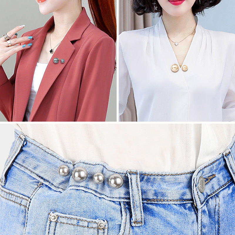 Anti-light Brooch Skirt Waist Button Nail Pearl