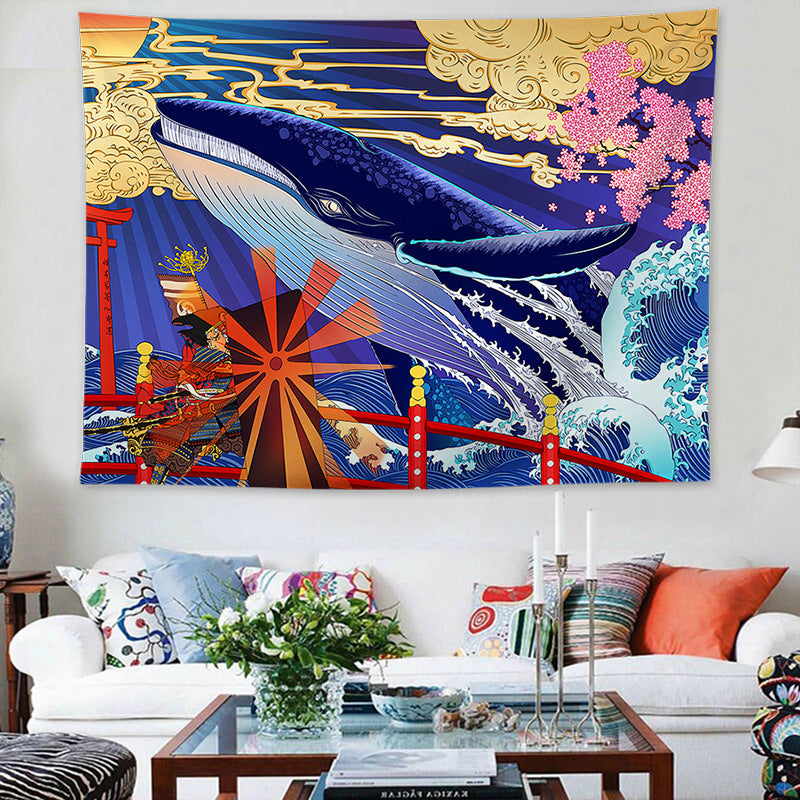 Ukiyo-e Japanese Style Living Room Tapestry Wave Tapestry Decoration