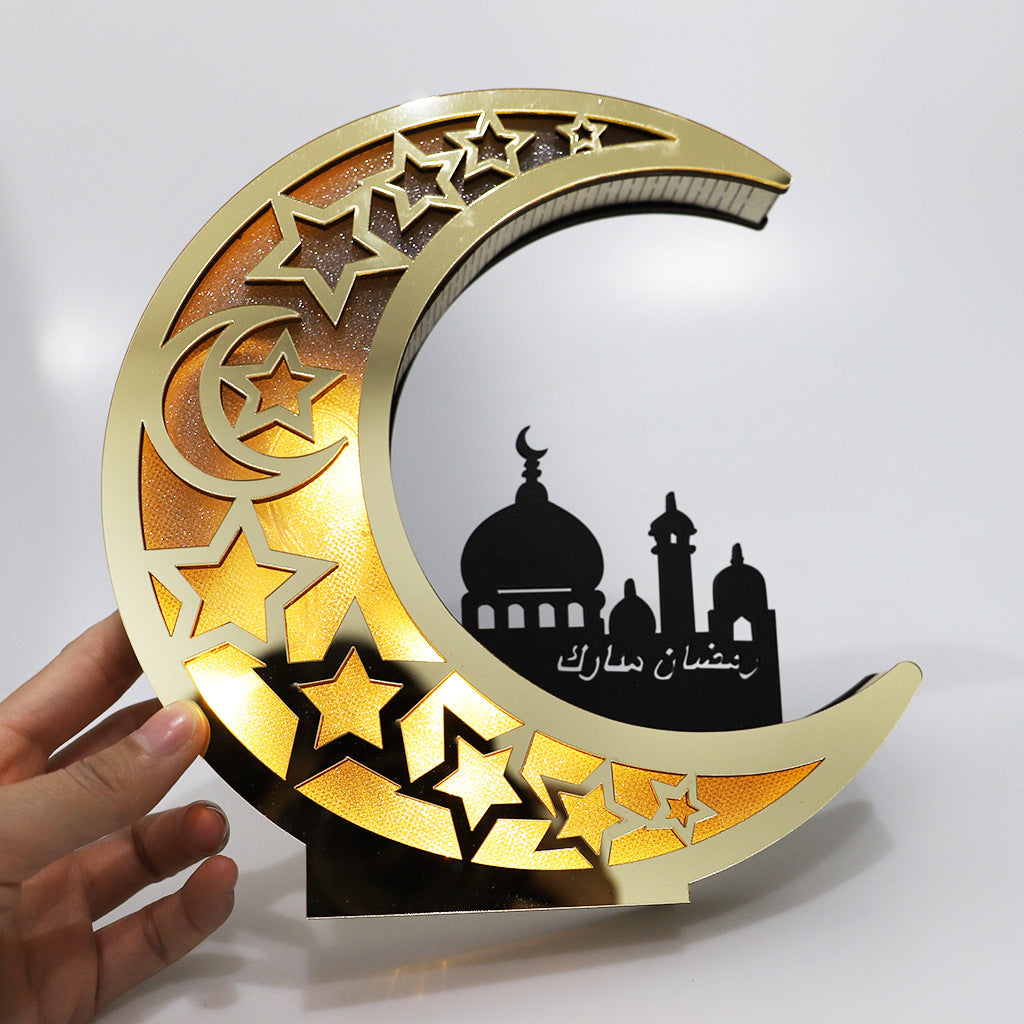 Golden Moon Castle Hollow Letters With LED Lights Dining Table Decoration