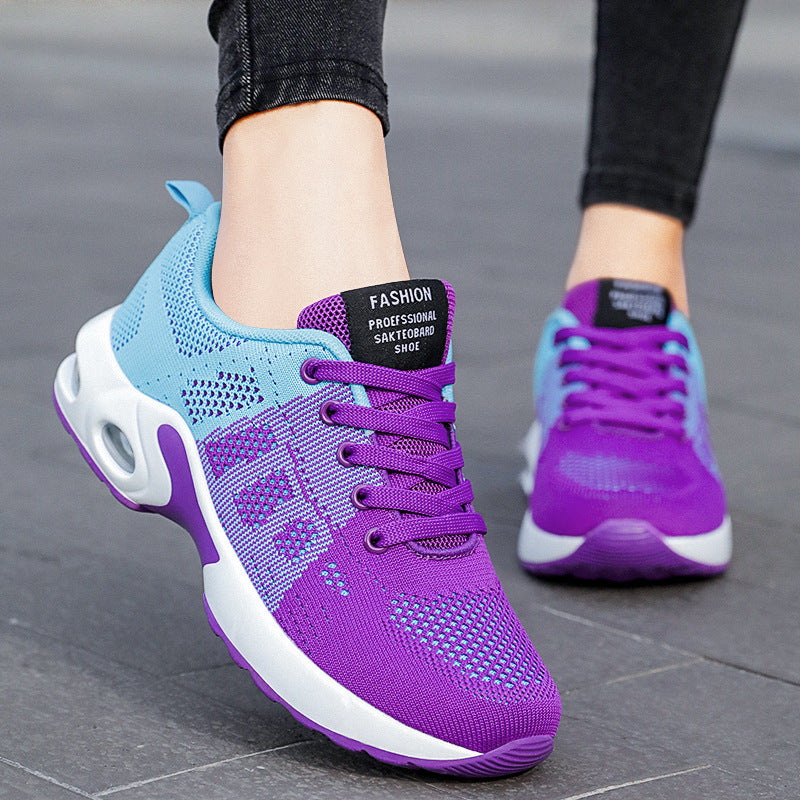 Casual Shoes Breathable Lightweight Mother Shoes Lace-up Cushioned Sneakers Women