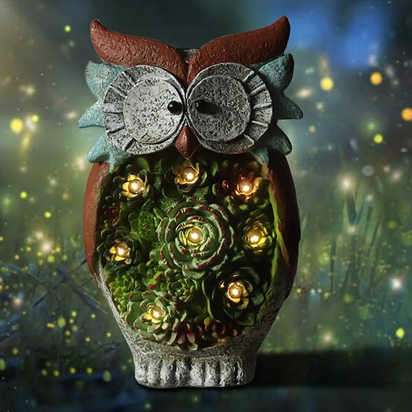 Solar Owl Led Light Outdoor Decorative Light Courtyard Decoration Resin Crafts Courtyard Lawn Night View Gift Lighting Decoration