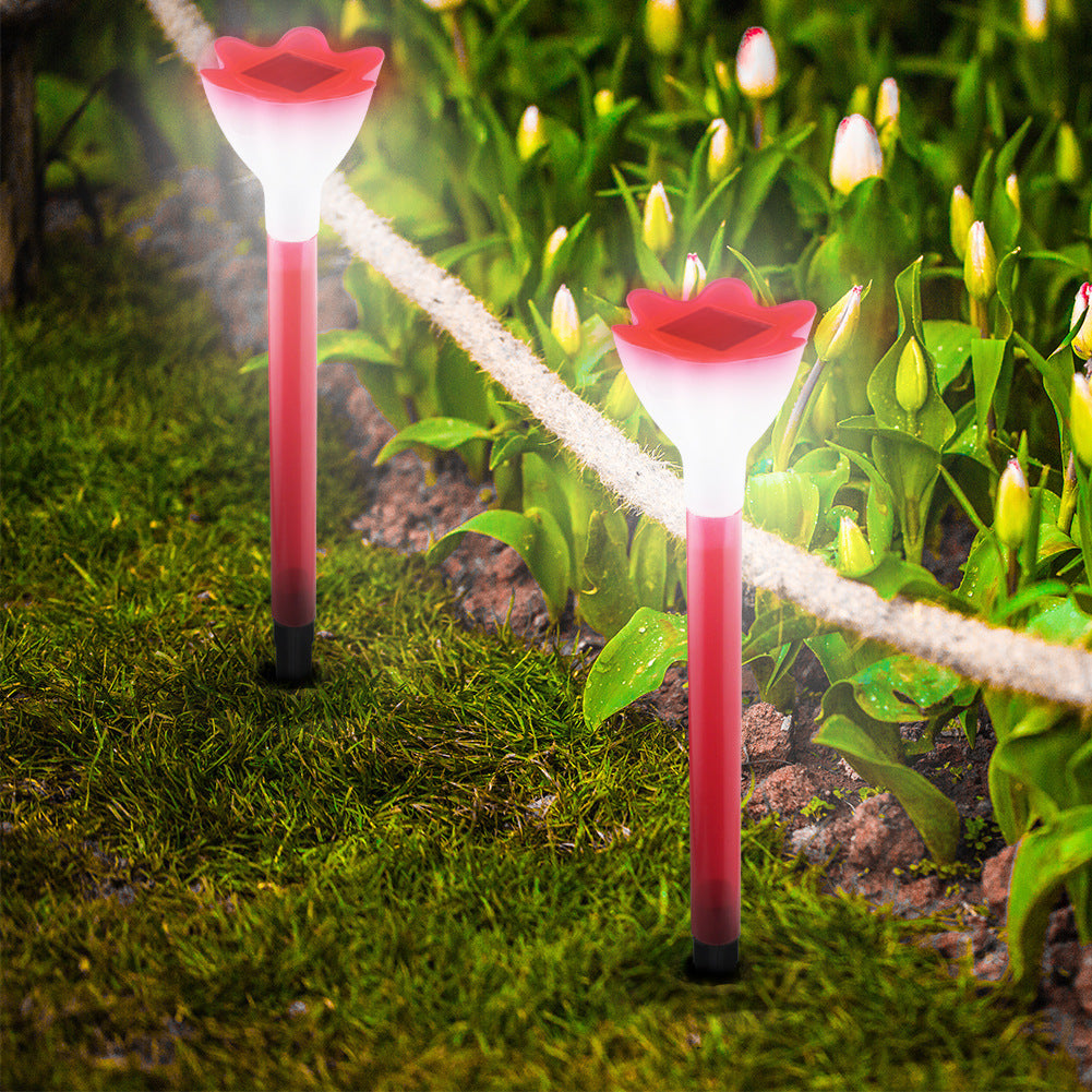 Solar Flower Light LED Ground Plug Night Light