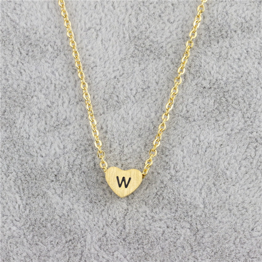 Stainless Steel 26 Letters Pendant Necklace Women