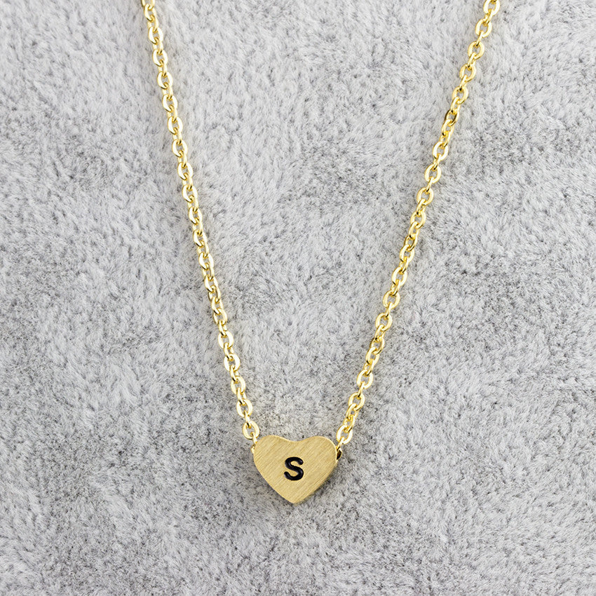 Stainless Steel 26 Letters Pendant Necklace Women