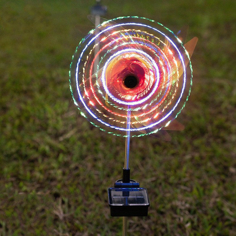 Led Solar Wind Spinner Light Garden Path Outdoor Yard Pinwheels Windmill Decor Patio Lawn Christmas Holiday Decoration