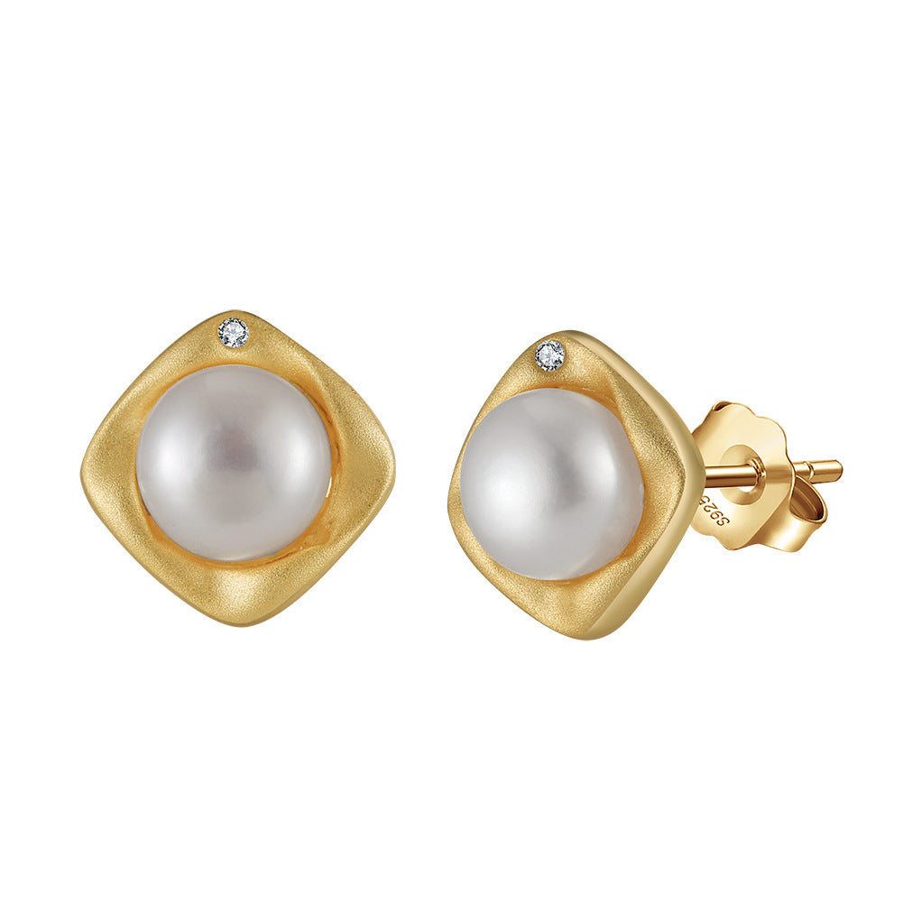 S925 Sterling Silver Natural Pearl Earrings