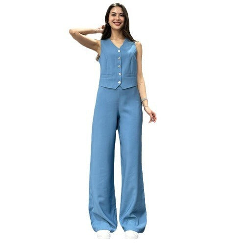 European And American Suit Women's Trousers High-grade Two-piece Suit Summer