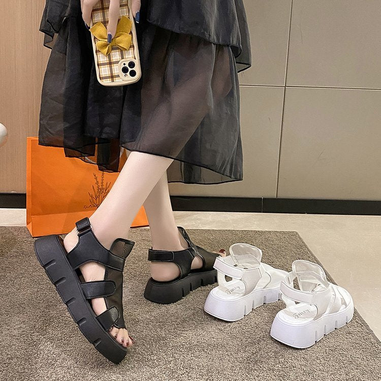 Platform Sandals Women's Fashion Outer Wear Mesh Hollow