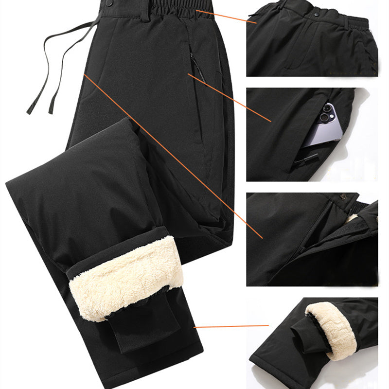 New Men's Winter Trousers Plus Velvet Thickened Lamb Pants Casual Warm Loose Sports Pants