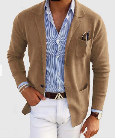 Men's Spring Leisure Printed Double Button Suit Jacket