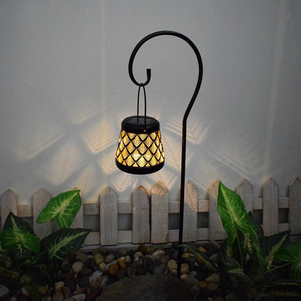 Wrought Iron Hollow Solar Lantern