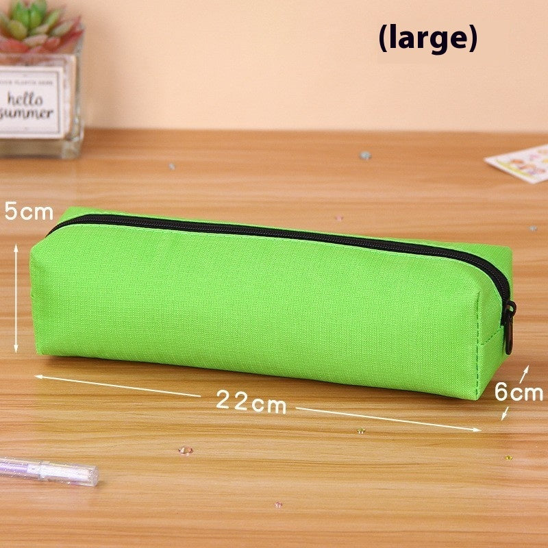 Solid Color Oxford Cloth Large Capacity Student Minimalist Stationery Case