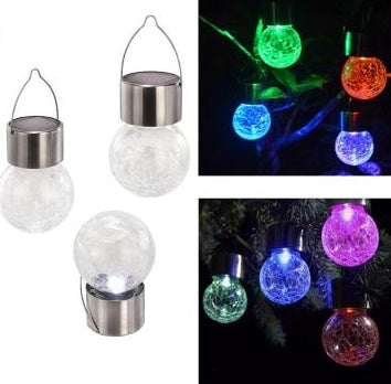 Solar cracked glass pendant light