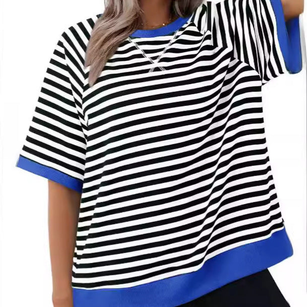 Women's Casual Versatile Striped Loose T-shirt