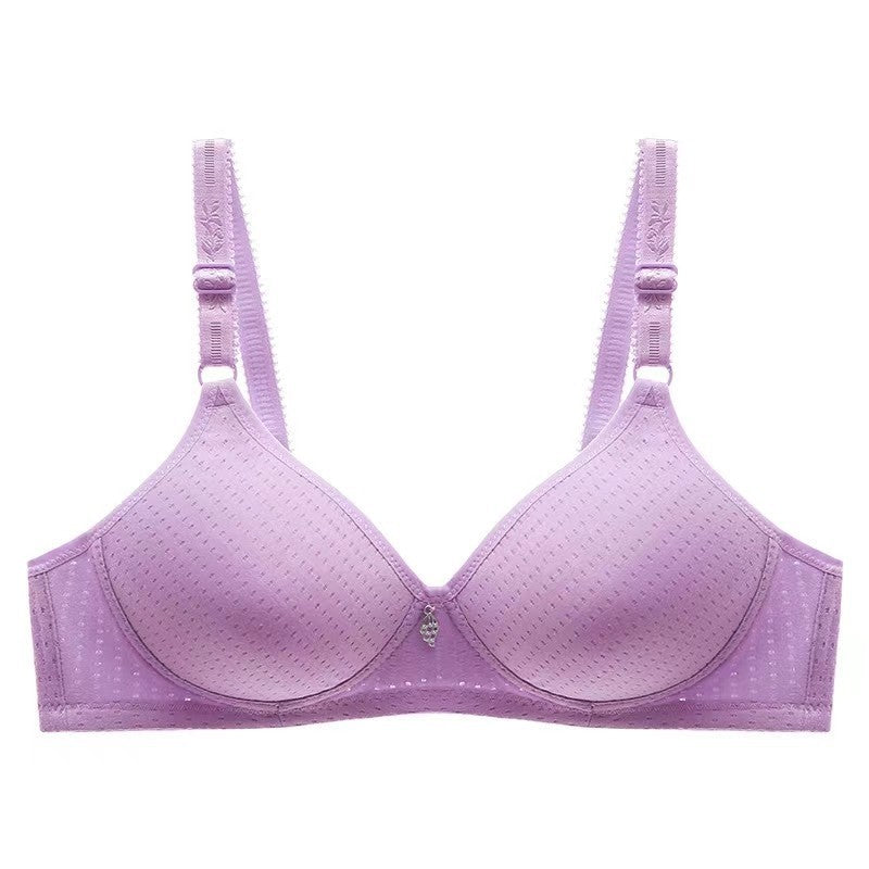 Wireless Three Breasted Thin Pure Cotton Plus Size Bra