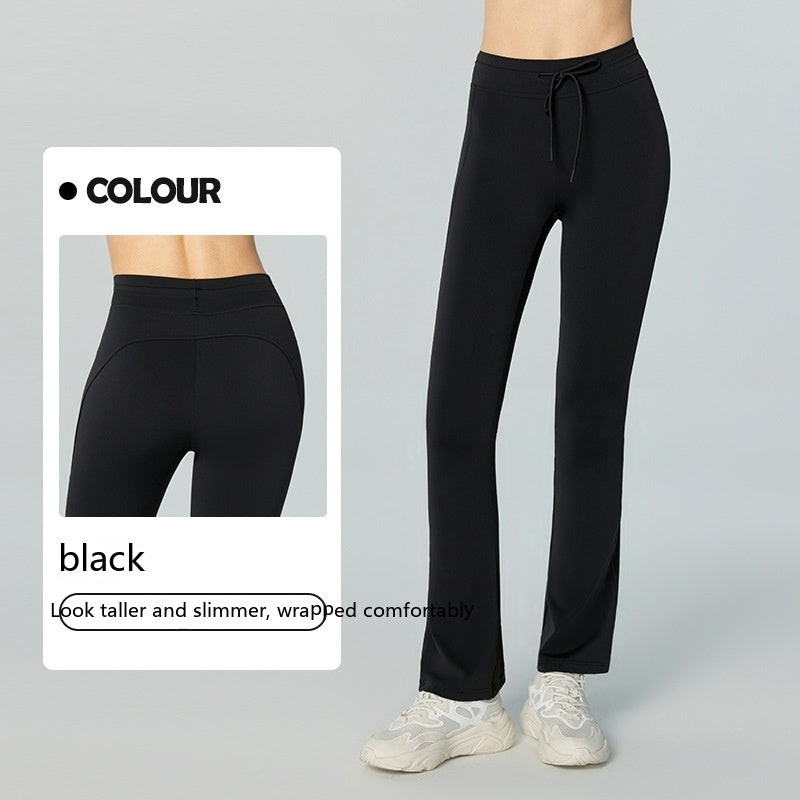 Waist Slimming And Hip Lifting Casual Yoga Pants Bilateral Pocket Yoga Bell-bottom Pants