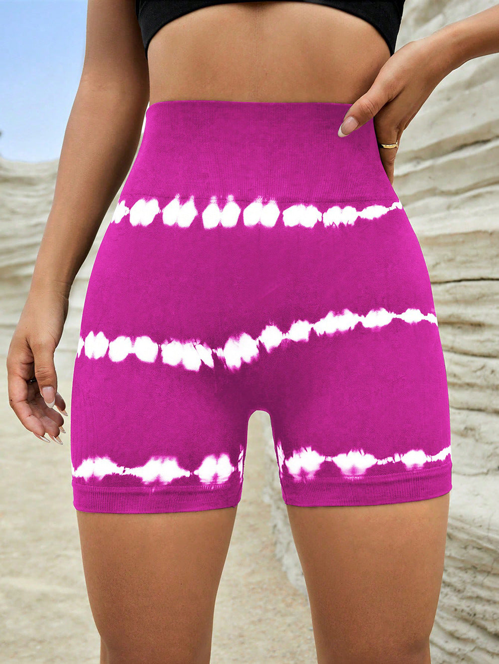 High Waist Tie-dye Yoga Shorts For Women Shorts