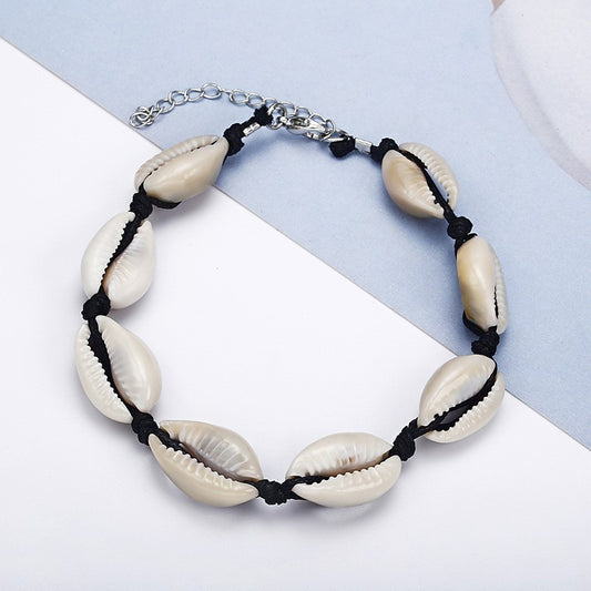 Seaside Charm Beach Shell Bracelet Ocean Shell Weaving Adjustable Bracelet Tourist Resort Bracelet