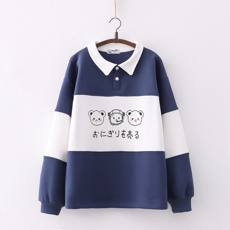 Winter Cute Embroidered Pullover Thickened Sweater