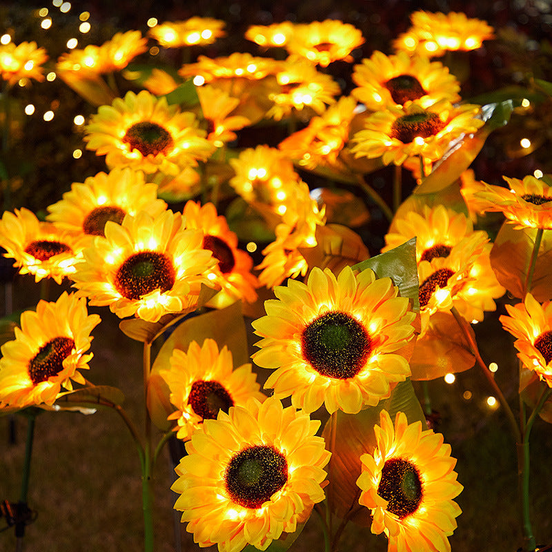 Outdoor Garden Decoration Solar Sunflower Lawn Lamp