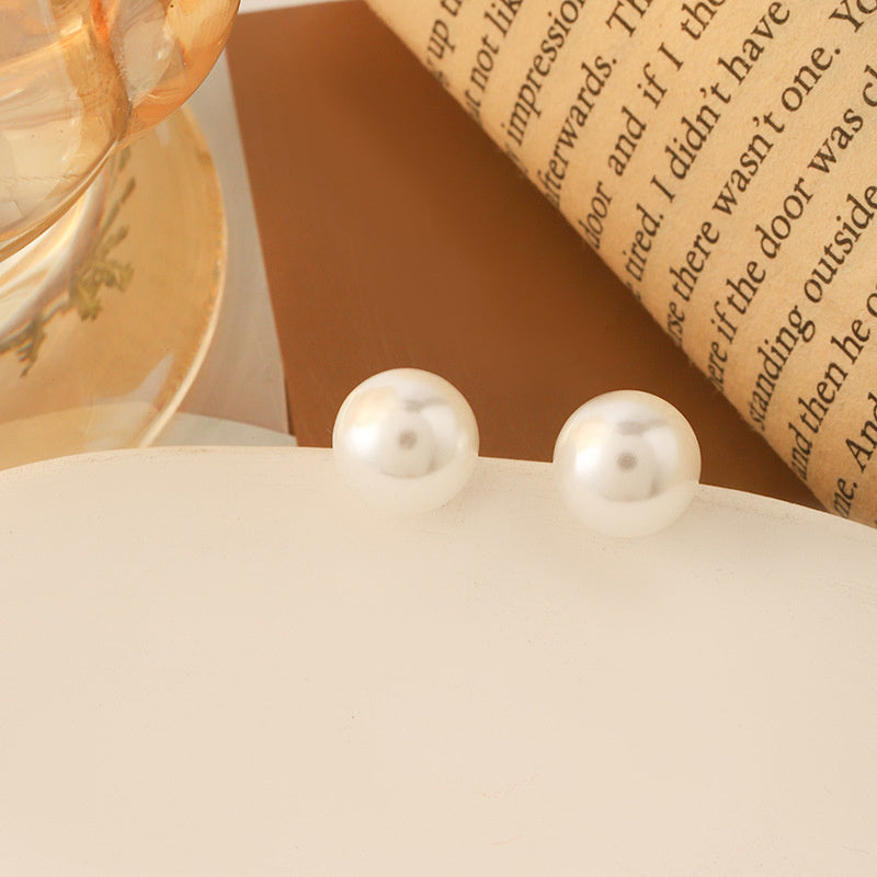 Summer Korean Simple Retro 925 Silver Needle Pearl Earrings