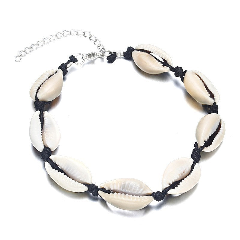 Seaside Charm Beach Shell Bracelet Ocean Shell Weaving Adjustable Bracelet Tourist Resort Bracelet