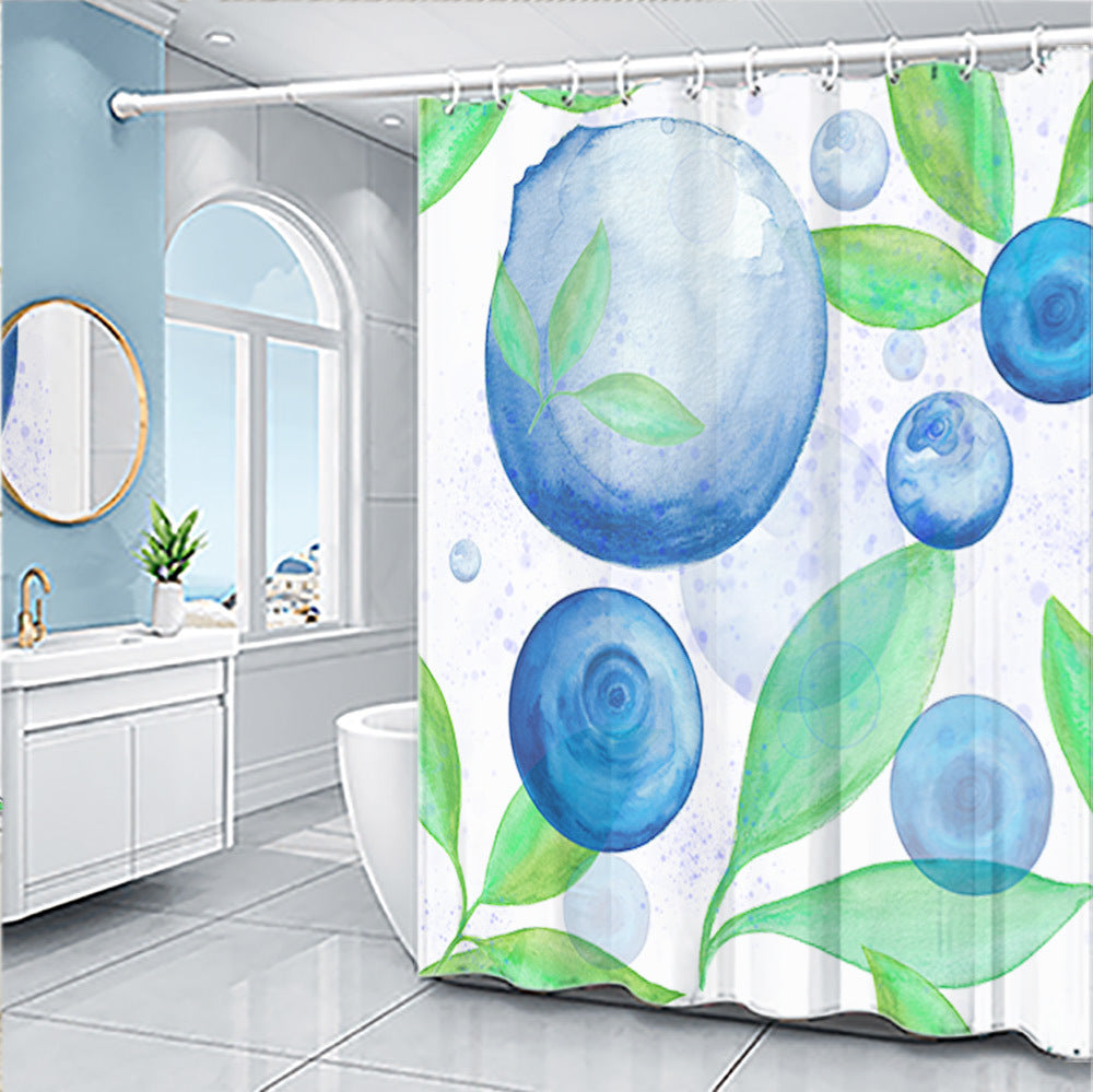 Cartoon Fruit Series Shower Curtain Set