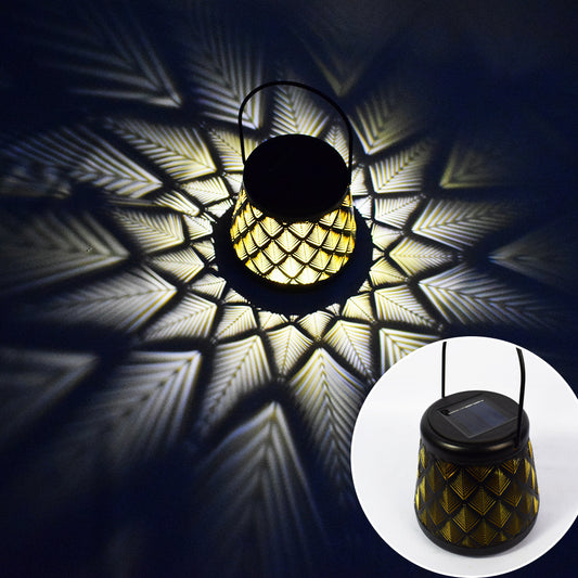 Wrought Iron Hollow Solar Lantern