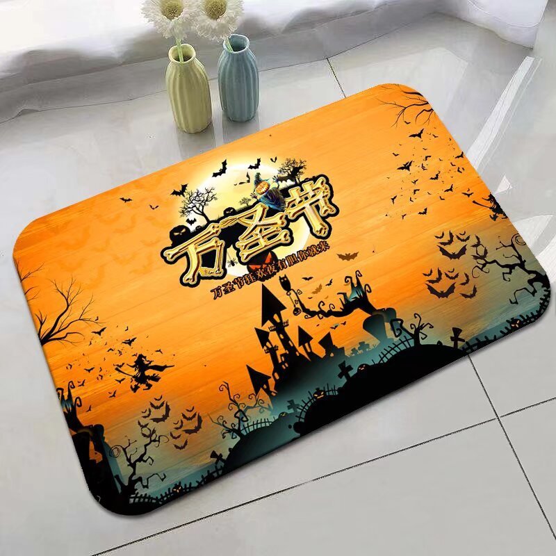 Halloween Bathroom Absorbent Non-slip Mat Entry Door Carpet