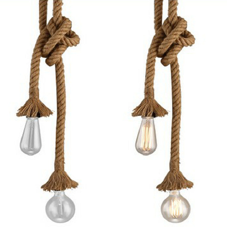 Coffee Shop Bar Hemp Rope Pendant Lamp