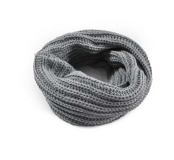 Men's And Women's Korean-style Single-ring Wool Small Scarf