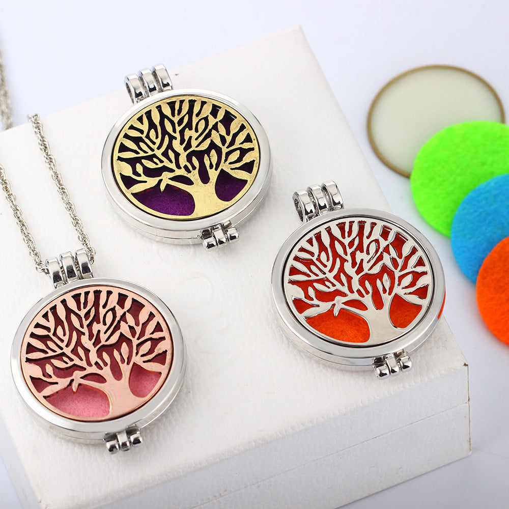 Luminous Life Tree phase box aromatherapy necklace canthe luminous fragrance divergent Necklace manufacturer direct selling